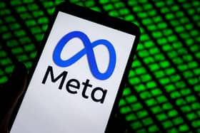 Meta logo on the phone