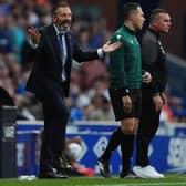 Rangers manager Derek McInnes reacts on the touchline during the Europa League qualifying match at Ibrox