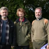 Pictured, from left, Hollywood actor Michael Sheen, environmental chemist Dr Dave Megson,