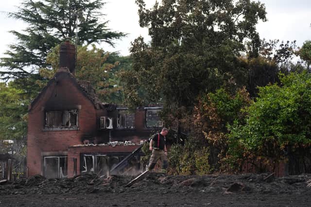 Houses were left devastated by the blaze