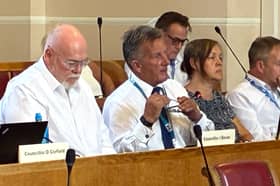 Cllr Steve Clark presenting budget reports to Dudley Council's cabinet just minutes after he was battling the Stourbridge wildfire.