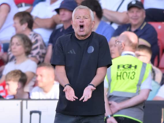 Sheffield United manager Chris Wilder gestures on the touchline