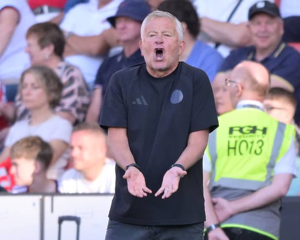 Sheffield United manager Chris Wilder gestures on the touchline