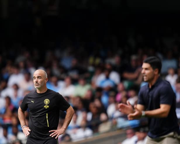 Manchester City manager Enzo Maresca (left) reacts on the touchline