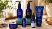 Neal’s Yard Remedies Frankincense Intense Age-Defying Cream, Age-Defying Serum and Triple Action Melting Cleanser, alongside the Hyaluronic Acid Hydrating Booster and Geranium & Orange Hand Wash and Hand Lotion.