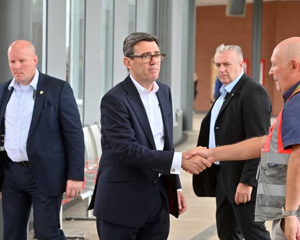 Prime Minister Andy Burnham visits Wolverhampton Bus Station.