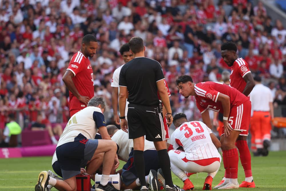 Jamal Musiala collapsed on the pitch