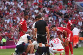 Jamal Musiala collapsed on the pitch