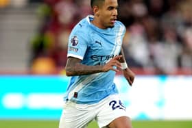 Savinho in action for Manchester City