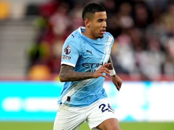 Savinho in action for Manchester City