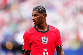 Marcus Rashford looking to the side