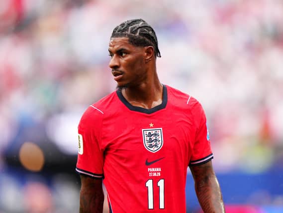 Marcus Rashford looking to the side