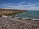 View of the sea from the beach at Shoreham-by-Sea