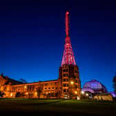 BBC Mast illuminated at Alexandra Palace