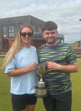 Pairs power - Emma Duncan and Nathan Lacey after winning the County Mixed Doubles