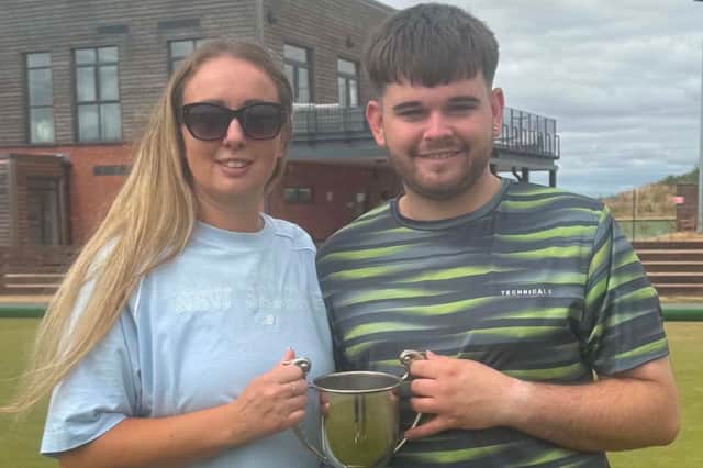 Pairs power - Emma Duncan and Nathan Lacey after winning the County Mixed Doubles