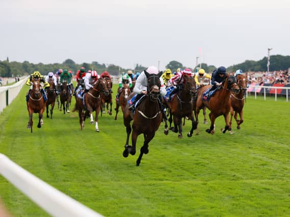 Ethical Diamond wins the 2025 Sky Bet Ebor under William Buick