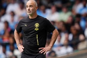 Manchester City manager Enzo Maresca reacts on the touchline