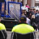 Garda officers outside a funeral