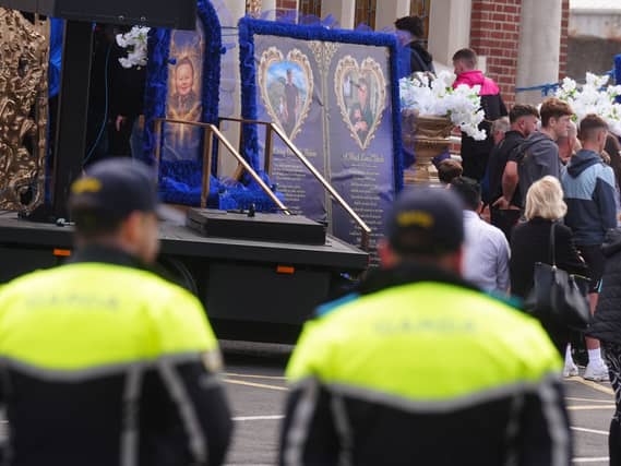 Garda officers outside a funeral
