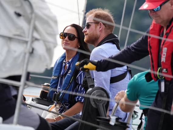 The Duke and Duchess of Sussex take part in a sailing event with members of Invictus Australia in Sydney Harbour