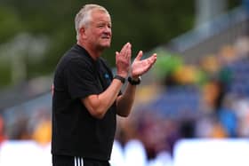 Sheffield United manager Chris Wilder applauds the fans