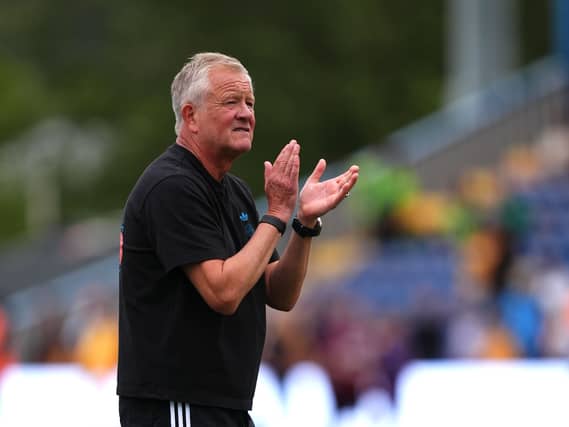 Sheffield United manager Chris Wilder applauds the fans
