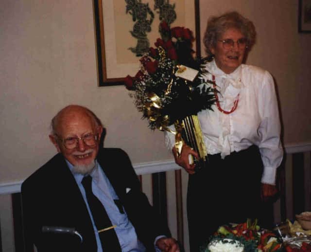 Harold and Janet Shipton at their golden wedding in 1997.