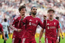 Dominik Szoboszlai celebrates scoring their