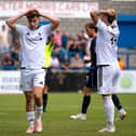 Remi Walker and Jack Lambert rue a missed opportunity for AFC Telford United against Hednesford Town on Saturday Picture: Kieran Stoddart