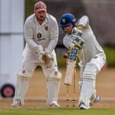 Ludlow skipper Luke Miles is bowled by Newtown’s Nathan Smith for 14 Picture: Trevor Patchett