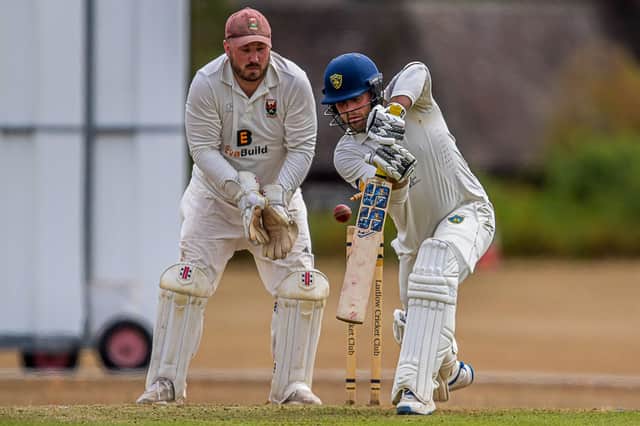Ludlow skipper Luke Miles is bowled by Newtown’s Nathan Smith for 14 Picture: Trevor Patchett
