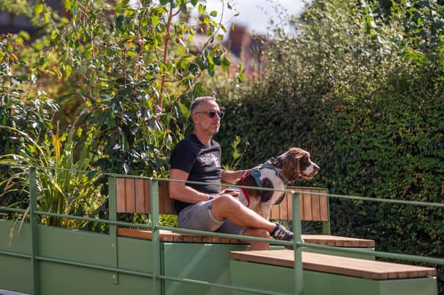 The new 'parklet' on Abbey Foregate in Shrewsbury. Picture: Painted Life Productions