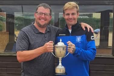 Doubles delight for Jack Hazeldine and (right) Chris Dodds