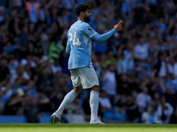 Manchester City’s Josko Gvardiol celebrates after scoring a late winner against Bournemouth