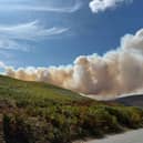 The incident currently has an estimated fire front of approximately 600 metres, with a significant amount of smoke being generated.