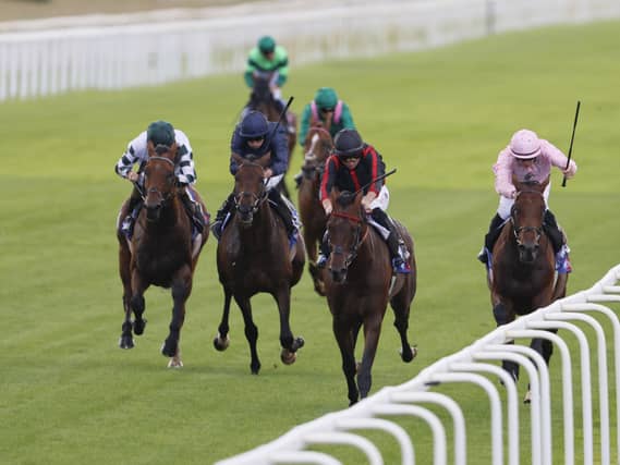 Maltese Cross (second right) winning the Great Voltigeur Stakes at York