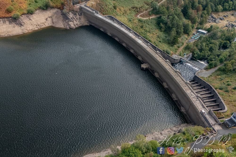 The water level at the Clywedog Reservoir has dropped significantly in recent weeks.