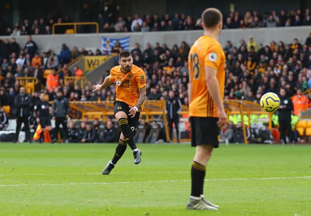 Ruben Neves scores against Aston Villa in 2019