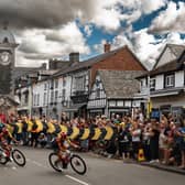 The centre of Rhayader as the Tour of Britain ladies came through on Saturday