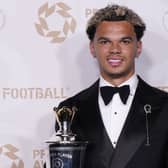 Nico O’Reilly with his PFA young player of the year award for 2026