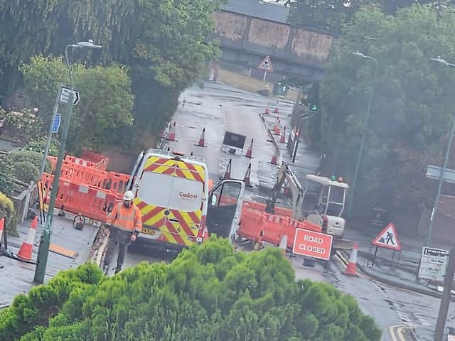 Mount Pleasant Road in Shrewsbury is currently closed. Picture: Andy Bebb