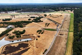 Aerial view of Ascot racecourse during the drought