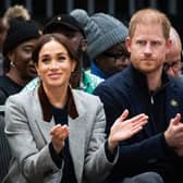 The Duchess and Duke of Sussex during the Wheelchair Basketball in the Vancouver Convention Centre