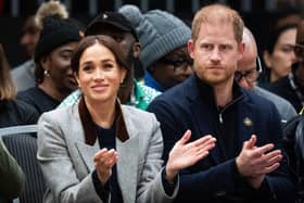 The Duchess and Duke of Sussex during the Wheelchair Basketball in the Vancouver Convention Centre