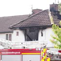 Emergency services at fire scene