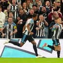 Newcastle’s Harvey Barnes celebrates scoring