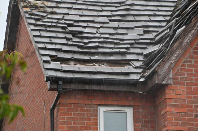 The house, at Edith Close, was hit by lightning in Wednesday night's storm
