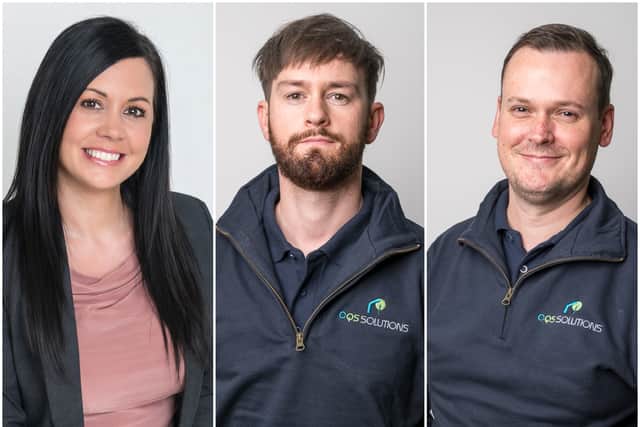Laura Fairbairn, Dean Riley and Michael Cardwell from CQS Solutions