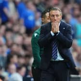 Rangers boss Derek McInnes reacts on the touchline